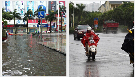 北海受季風影響強降雨