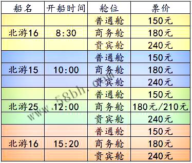 9月北海到潿洲島開船時刻表